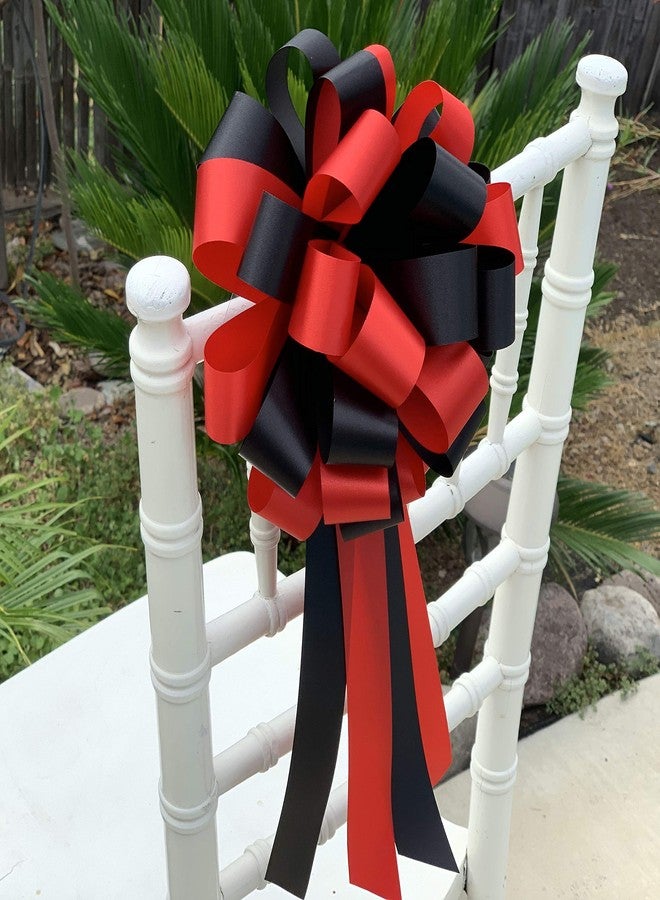 GiftWrap Etc. Black and Red Pull Bows - 8" Wide, Set of 6, Valentine's Day, Wedding Pew Bows, Reception, Anniversary, Halloween, Birthday, Party Decoration, Fundraiser, School Dance, Gift Basket, Office, Christmas - Image 3